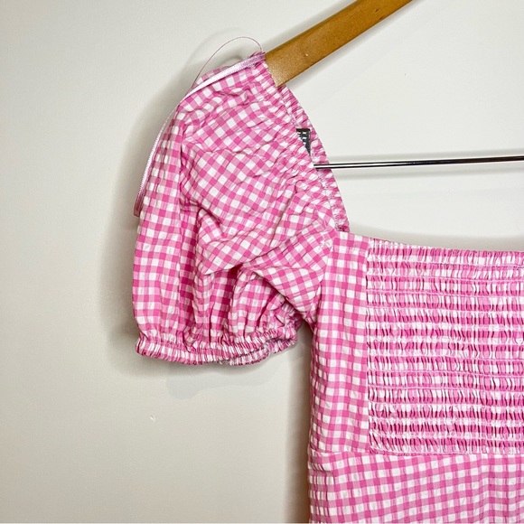 Zara dress, pink and white carrot dress xs. there are slightly puffed sleeves. - Picture 7 of 8